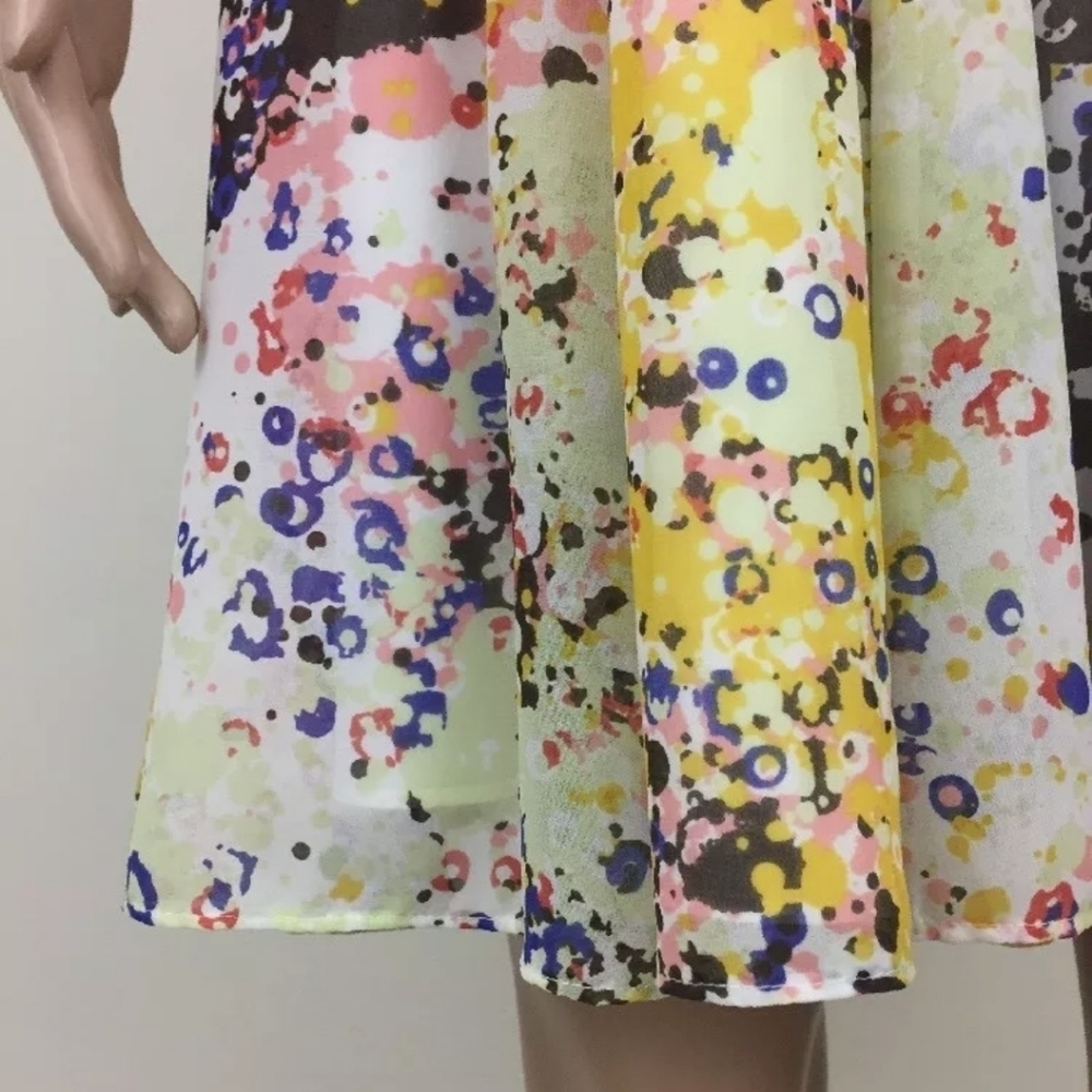 Guess LA Dress Sz 6 Cocktail Party Tanya Corset Chiffon Fit n Flare Colorful - Picture 13 of 14